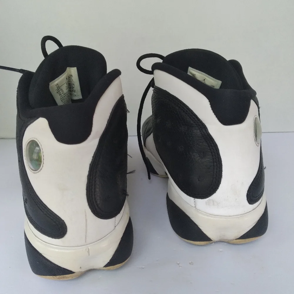 Jordan Basketball Shoes Sneakers Black Red Leather High‎ Top Sneakers Size 9